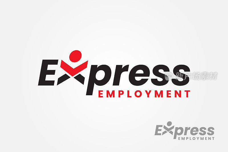 Express Job设计模板。快递物流交付。积极健康的人矢量插图